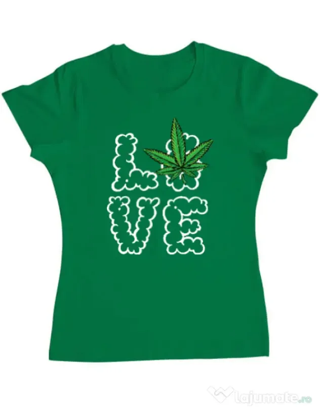 Tricou ADLER dama Love weed Verde mediu