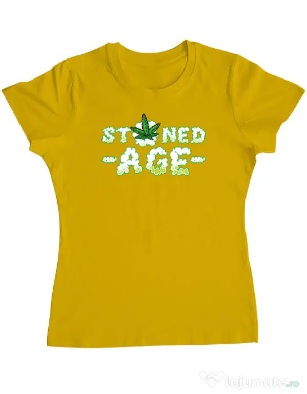 Tricou ADLER dama Stoned age Galben