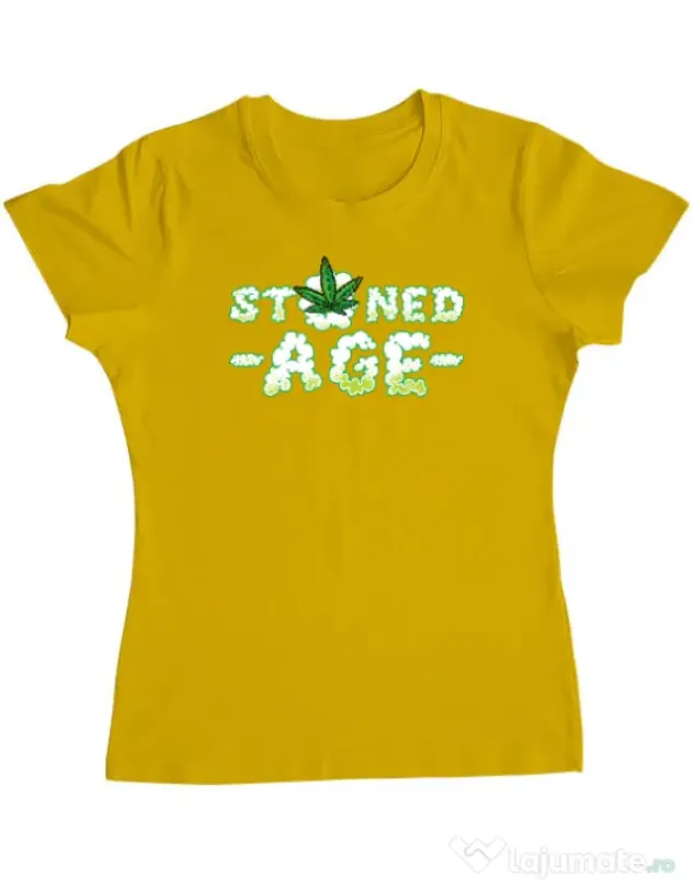 Tricou ADLER dama Stoned age Galben