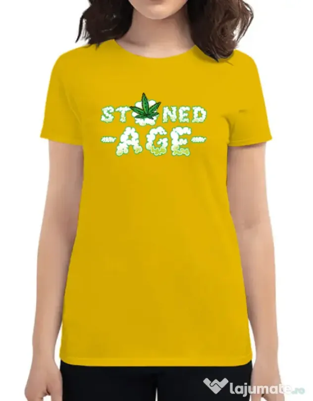 Tricou ADLER dama Stoned age Galben