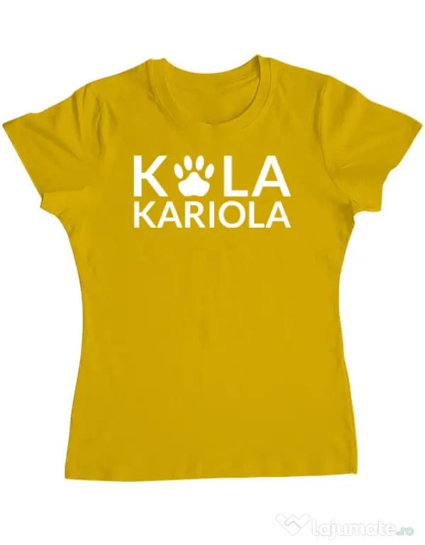 Tricou personalizat dama Logo Kola Alb Galben