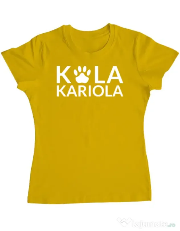 Tricou personalizat dama Logo Kola Alb Galben