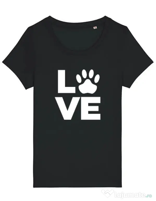 Tricou STANLEY STELLA dama Love Kola Kariola Alb Negru