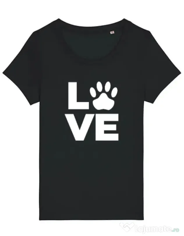 Tricou STANLEY STELLA dama Love Kola Kariola Alb Negru