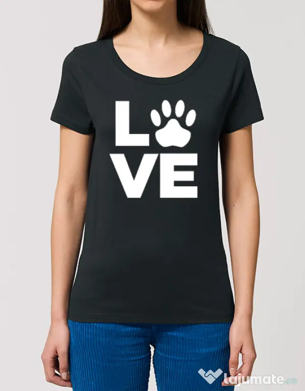 Tricou STANLEY STELLA dama Love Kola Kariola Alb Negru