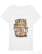 Tricou STANLEY STELLA dama Coffee and dogs Alb