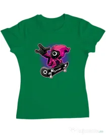 Tricou personalizat dama Squid Boy Verde mediu