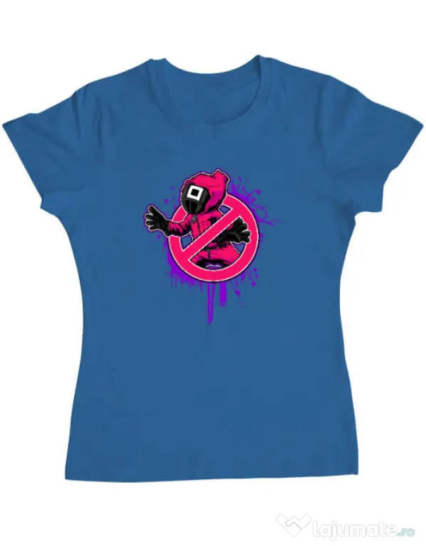 Tricou personalizat dama Squid Game 2 Albastru azuriu