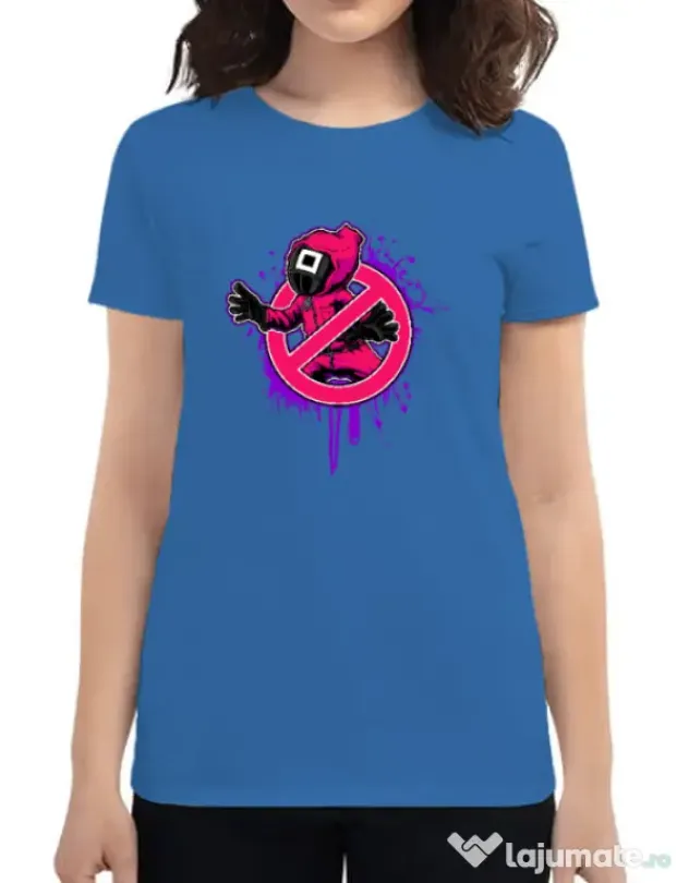 Tricou personalizat dama Squid Game 2 Albastru azuriu