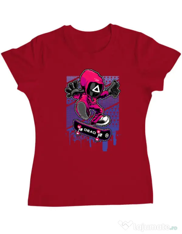 Tricou personalizat dama Squid Game 3 Rosu