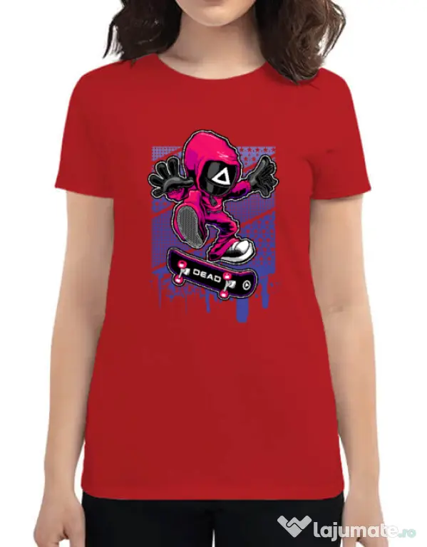 Tricou personalizat dama Squid Game 3 Rosu