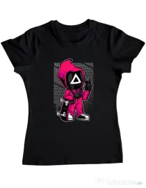 Tricou personalizat dama Squid Game 4 Negru