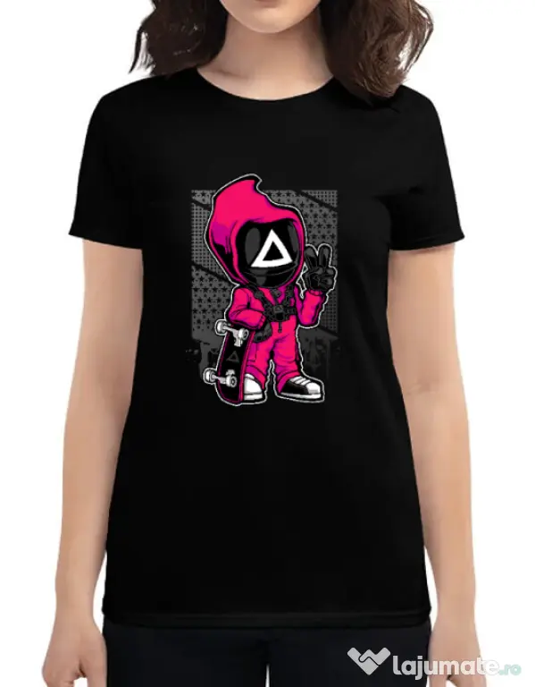 Tricou personalizat dama Squid Game 4 Negru