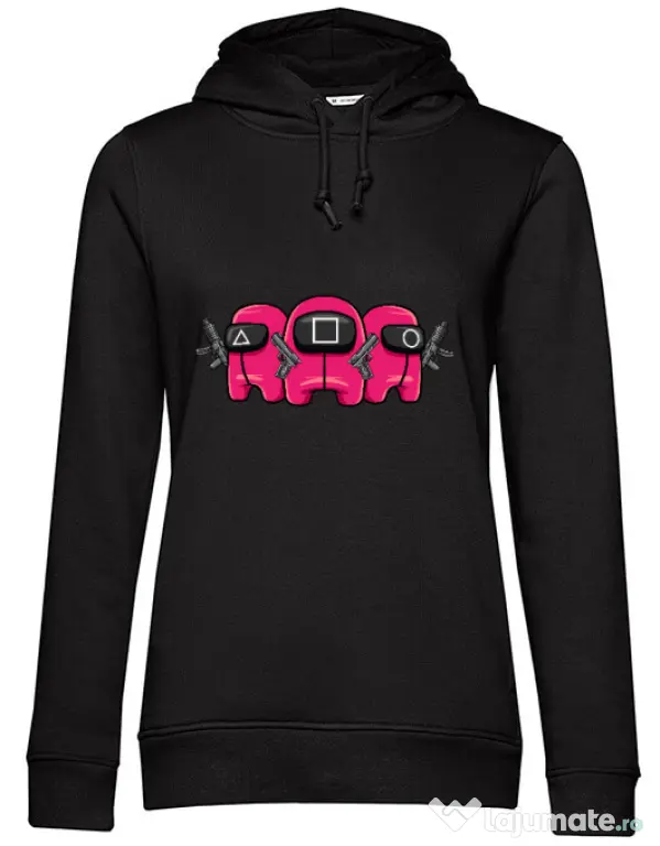 Hanorac dama cu gluga Squid Squad Negru