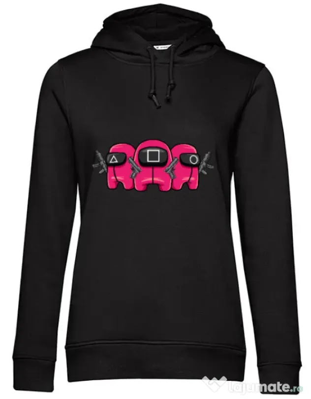 Hanorac dama cu gluga Squid Squad Negru