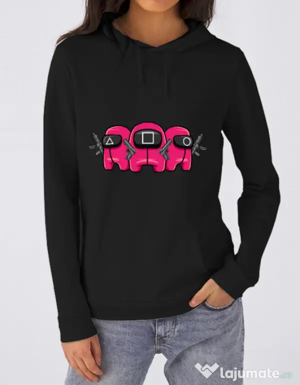 Hanorac dama cu gluga Squid Squad Negru