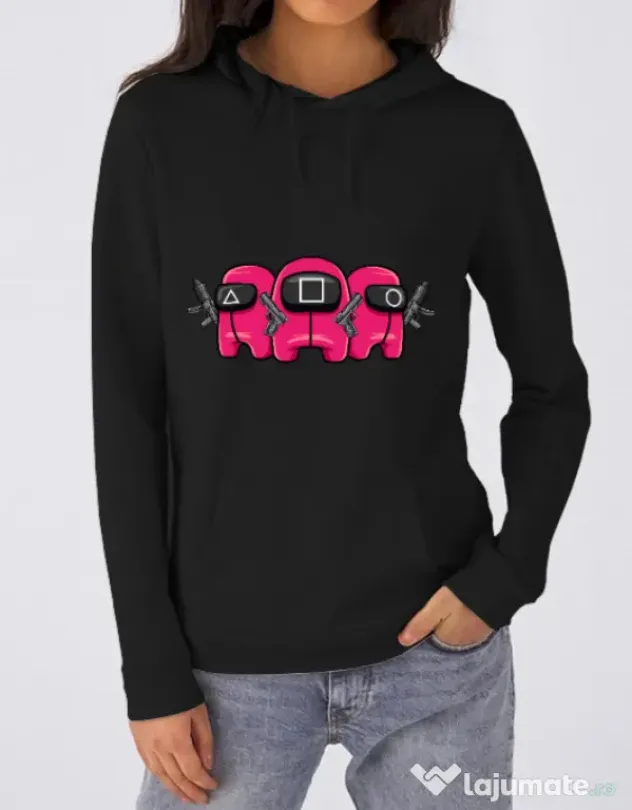 Hanorac dama cu gluga Squid Squad Negru