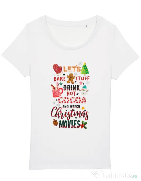 Tricou STANLEY STELLA dama Christmas Vibes Alb