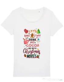 Tricou STANLEY STELLA dama Christmas Vibes Alb