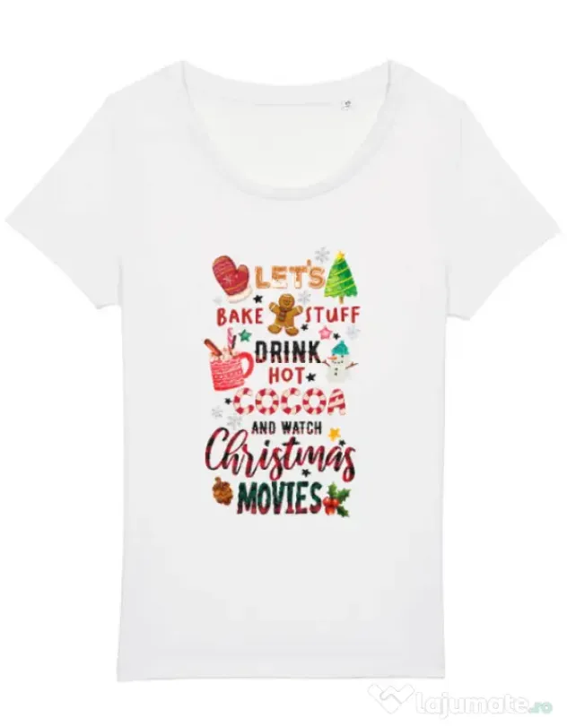 Tricou STANLEY STELLA dama Christmas Vibes Alb