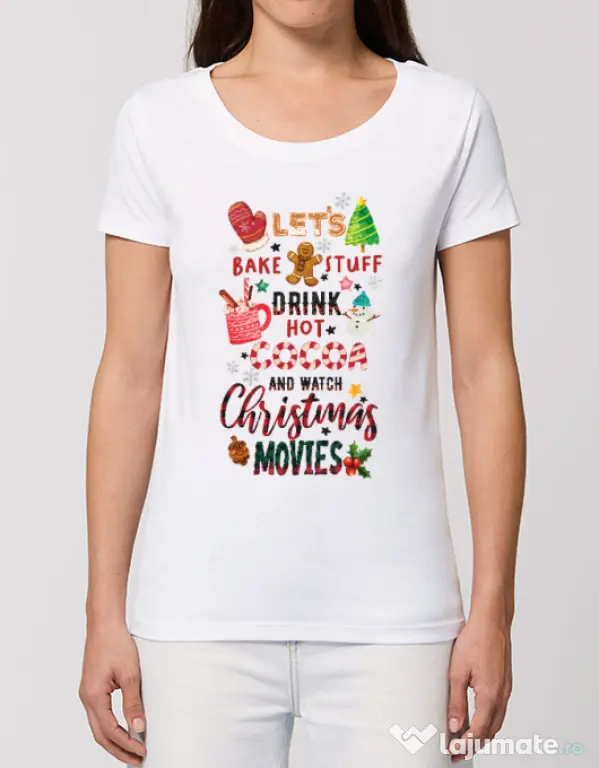 Tricou STANLEY STELLA dama Christmas Vibes Alb