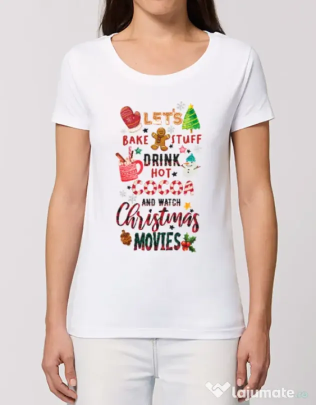 Tricou STANLEY STELLA dama Christmas Vibes Alb