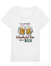 Tricou STANLEY STELLA dama The Most Wonderful Time Alb
