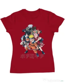 Tricou personalizat dama Naruto Ninja Team Rosu