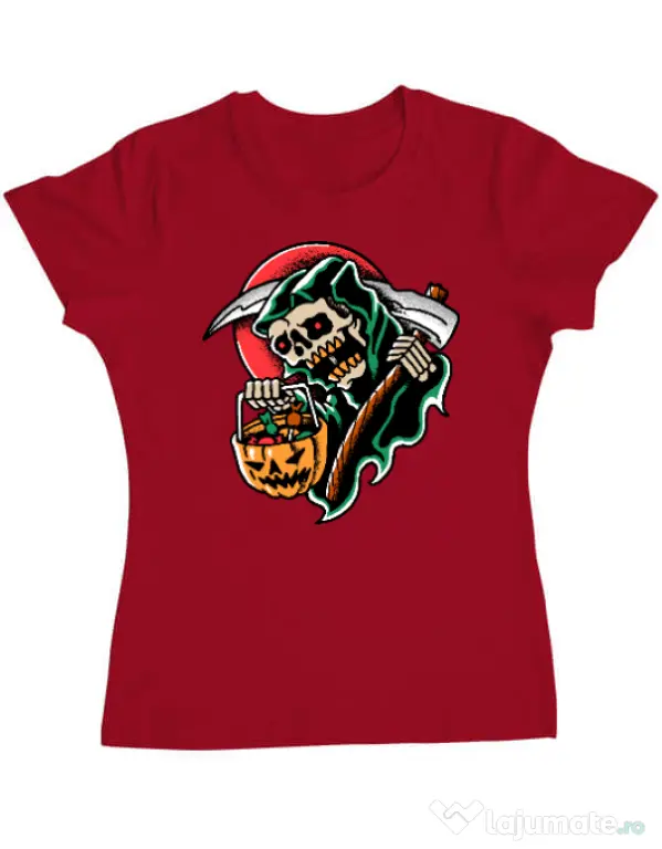 Tricou personalizat dama It's Halloween Time Rosu