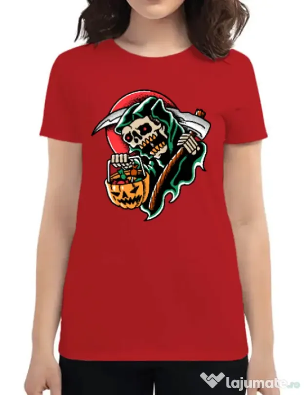 Tricou personalizat dama It's Halloween Time Rosu