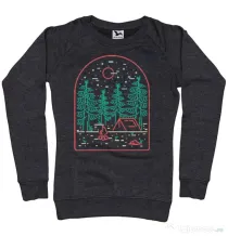 Bluza personalizata dama Camping Negru melanj