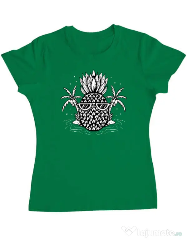 Tricou personalizat dama Pineapple Summer Verde mediu