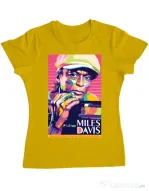 Tricou personalizat dama Miles Davis Galben