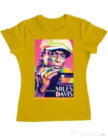 Tricou personalizat dama Miles Davis Galben