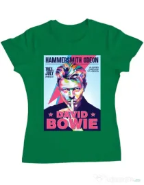 Tricou personalizat dama David Bowie Verde mediu