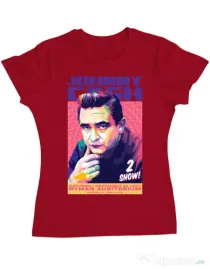 Tricou personalizat dama Johnny Cash Rosu