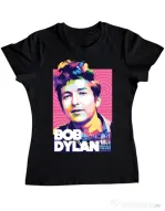 Tricou personalizat dama Bob Dylan Negru