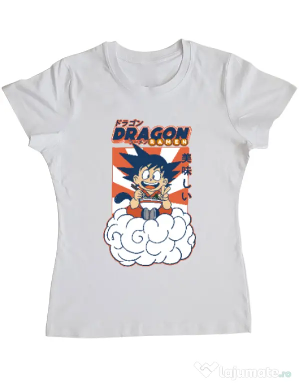 Tricou personalizat dama Dragon Ramen Alb