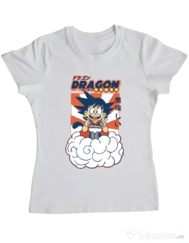 Tricou personalizat dama Dragon Ramen Alb