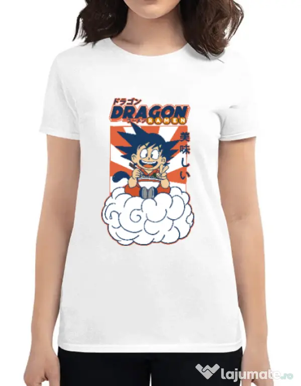 Tricou personalizat dama Dragon Ramen Alb