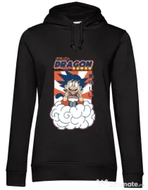 Hanorac dama cu gluga Dragon Ramen Negru
