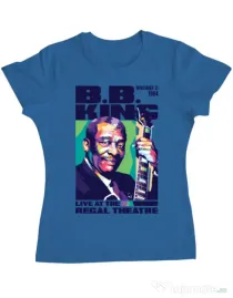 Tricou personalizat dama BB KING Albastru azuriu