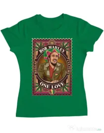 Tricou personalizat dama Bob Marley Verde mediu