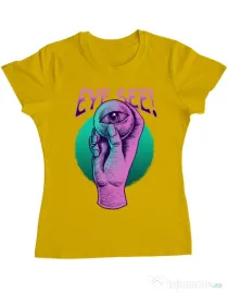 Tricou personalizat dama EYE SEE Galben