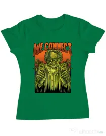 Tricou personalizat dama WE CONNECT Verde mediu