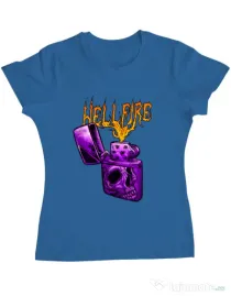 Tricou personalizat dama HELLFIRE Albastru azuriu