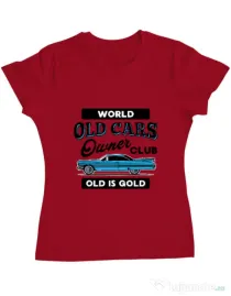 Tricou personalizat dama OLD CARS CLUB Rosu