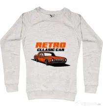 Bluza personalizata dama RETRO CLASSIC CAR CLUB Migdala melanj