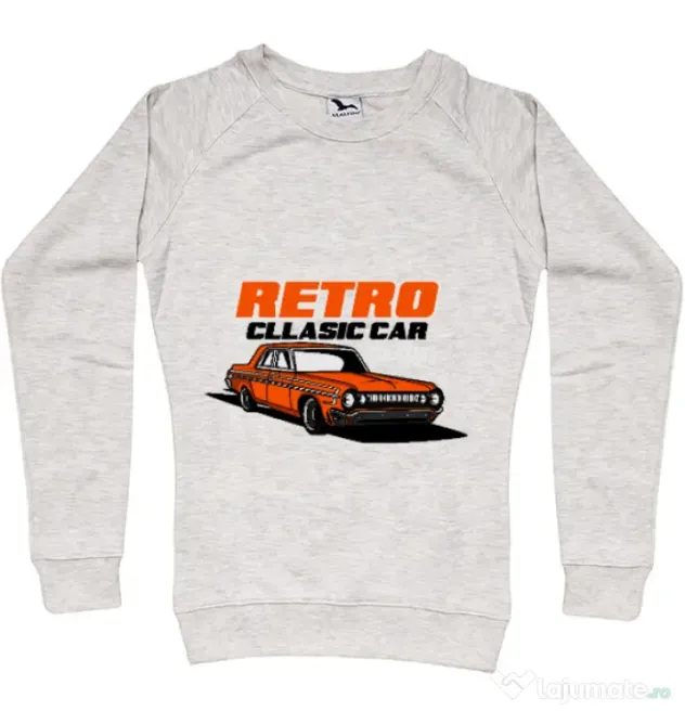 Bluza personalizata dama RETRO CLASSIC CAR CLUB Migdala melanj