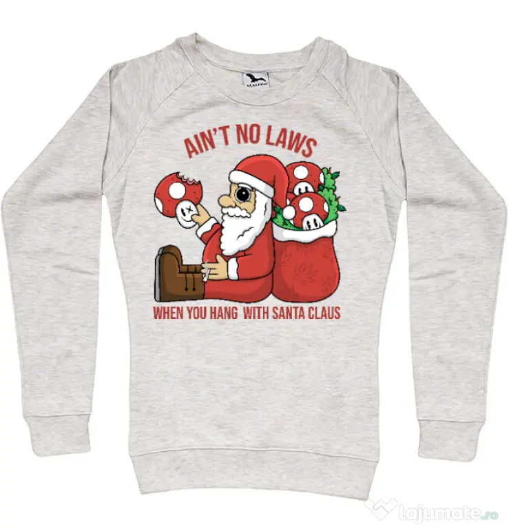 Bluza personalizata dama Stoned Santa Migdala melanj
